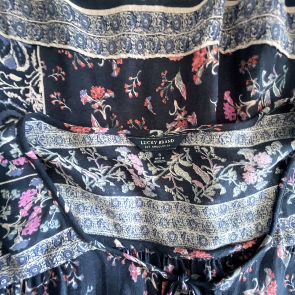 LUCKY BRAND Boho Long Sleeve Lightweight Floral Print S - Picture 5 of 8